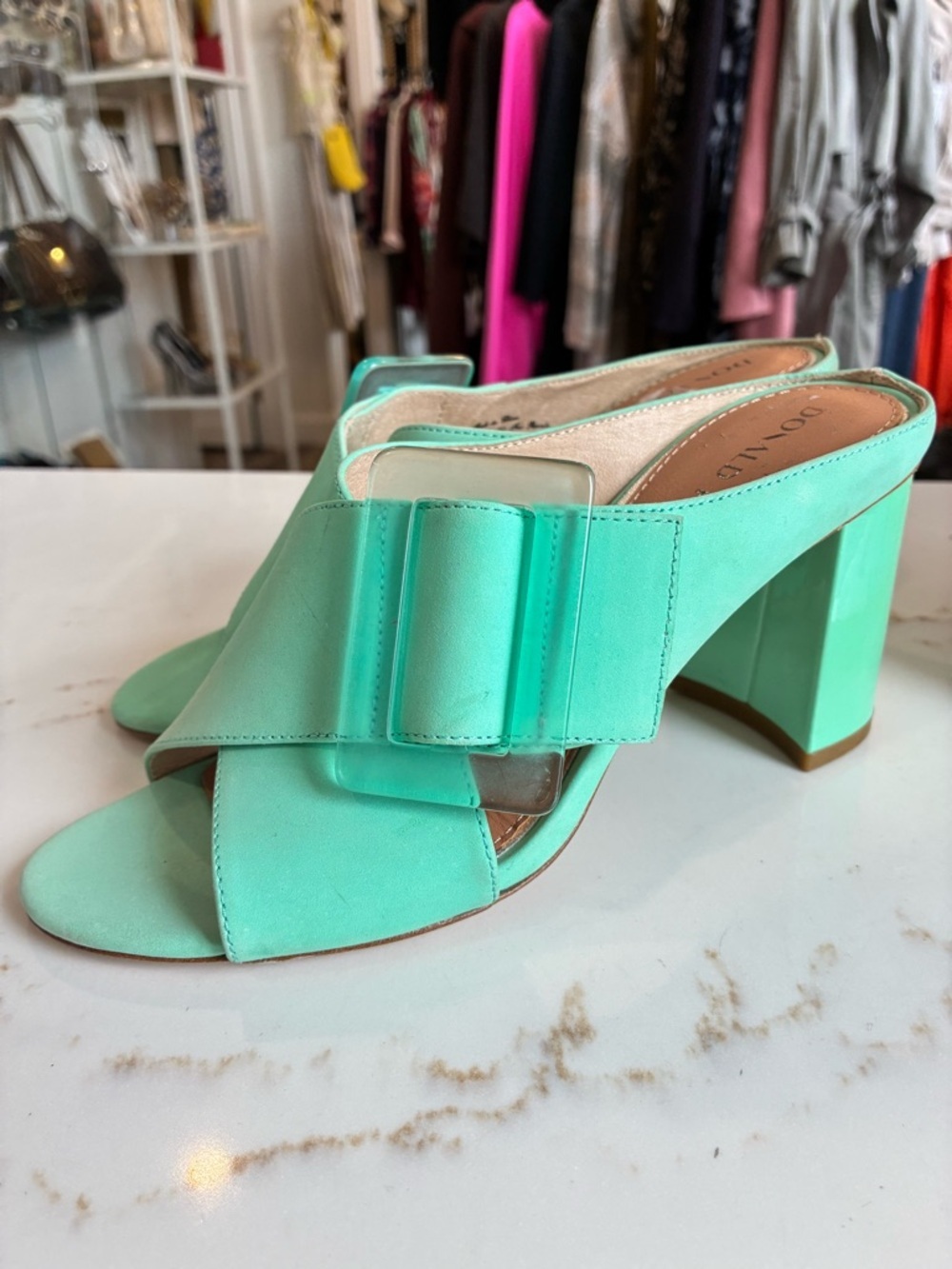 Donald J. Pliner Women's teal heel Slide Sandals